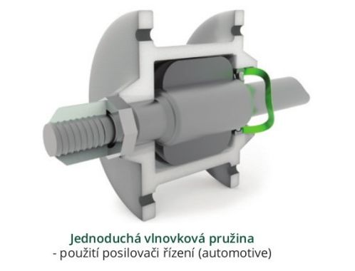 Jednoduchá vlnovková pružina - použití posilovači řízení (automotive)