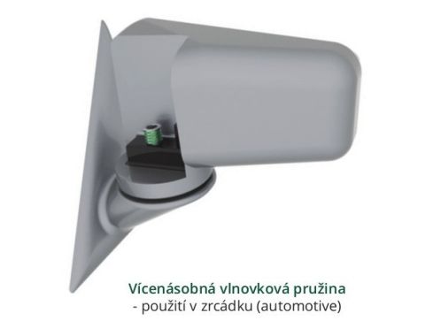 Vícenásobná vlnovková pružina - použití v zrcádku (automotive)